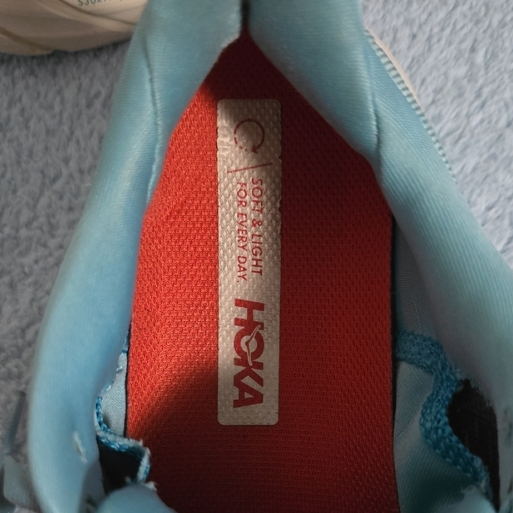 Hoka Blue and Red Athletic Shoes with Breathable Mesh - Picture 3 of 11